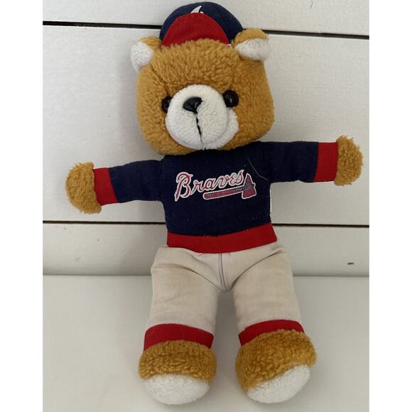 Vintage MLB Atlanta Braves 12" Plush Teddy Bear Play By Play - Picture 1 of 5
